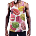 French Macaron Pattern Print Men's Workout Tank Top