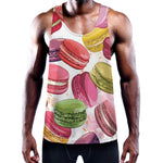 French Macaron Pattern Print Training Tank Top