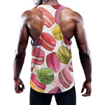 French Macaron Pattern Print Training Tank Top