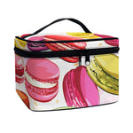 French Macaron Pattern Print Travel Makeup Bag