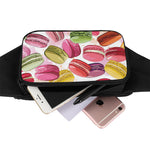 French Macaron Pattern Print Waist Bag