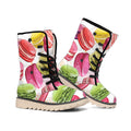 French Macaron Pattern Print Winter Boots