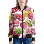 French Macaron Pattern Print Women's Bomber Jacket