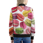 French Macaron Pattern Print Women's Bomber Jacket