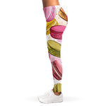 French Macaron Pattern Print Women's Leggings