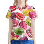 French Macaron Pattern Print Women's Polo Shirt