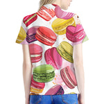 French Macaron Pattern Print Women's Polo Shirt