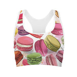 French Macaron Pattern Print Women's Sports Bra