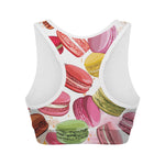 French Macaron Pattern Print Women's Sports Bra