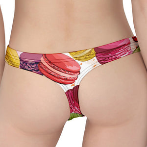 French Macaron Pattern Print Women's Thong