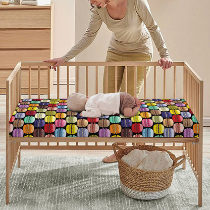 French Macarons Pattern Print Baby Crib Sheet