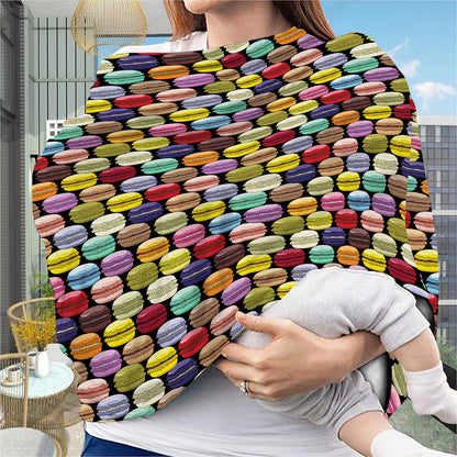 French Macarons Pattern Print Baby Seat Cover