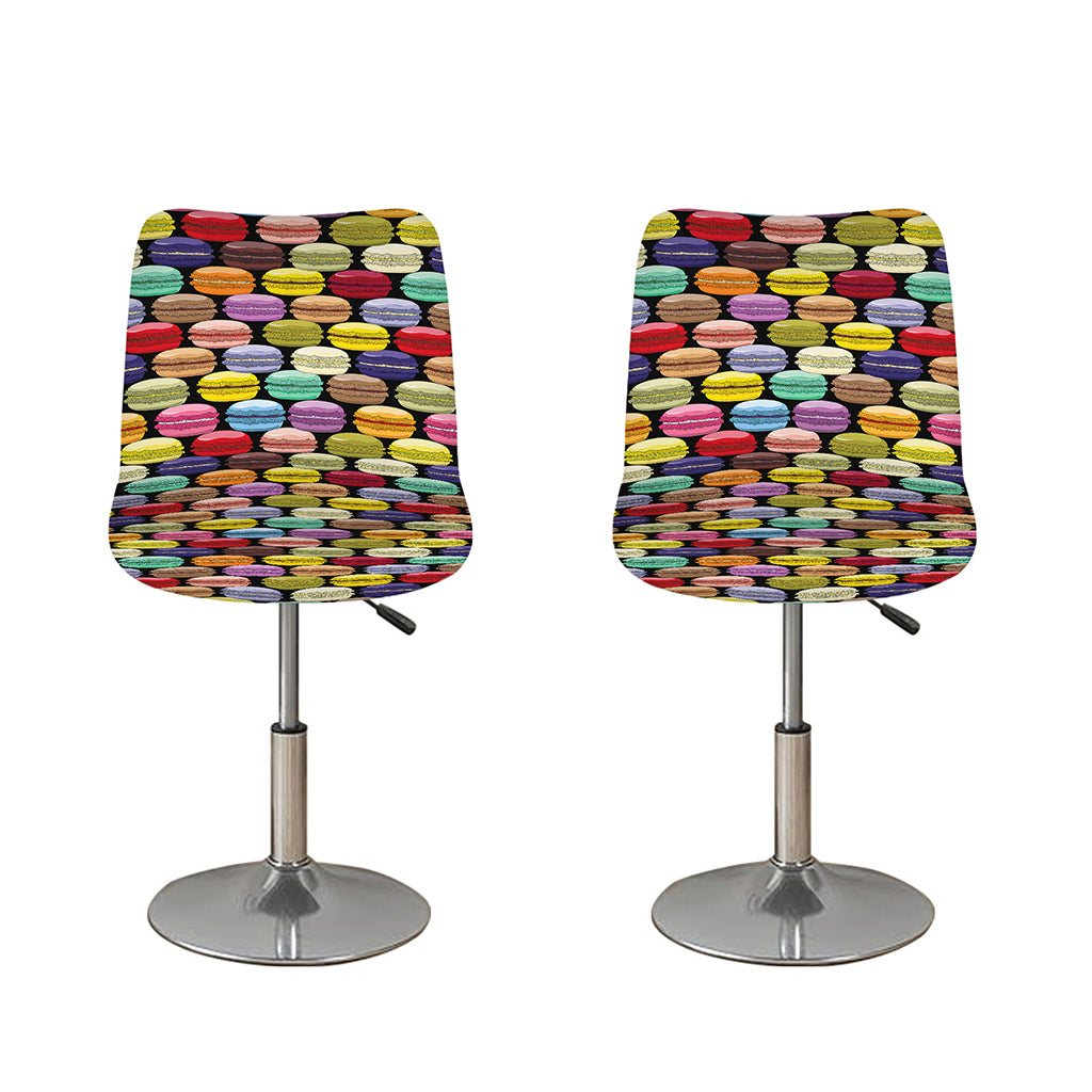 French Macarons Pattern Print Bar Stool Covers