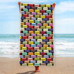 French Macarons Pattern Print Beach Towel