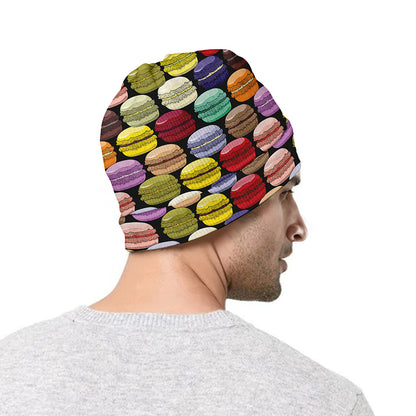 French Macarons Pattern Print Beanie