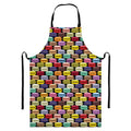French Macarons Pattern Print Bib Apron With Pocket