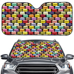 French Macarons Pattern Print Car Windshield Sun Shade