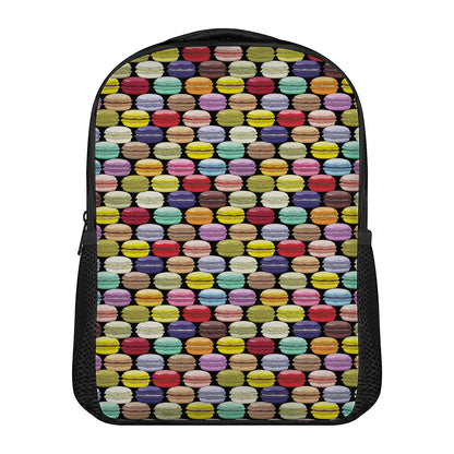 French Macarons Pattern Print Casual Backpack