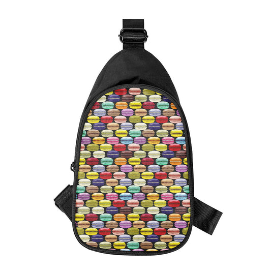 French Macarons Pattern Print Chest Bag