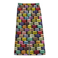 French Macarons Pattern Print Cotton Front Slit Maxi Skirt