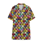 French Macarons Pattern Print Cotton Hawaiian Shirt
