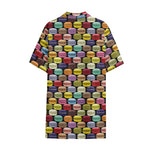 French Macarons Pattern Print Cotton Hawaiian Shirt