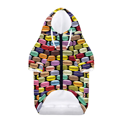French Macarons Pattern Print Dog Zip Up Hoodie