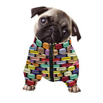 French Macarons Pattern Print Dog Zip Up Jacket