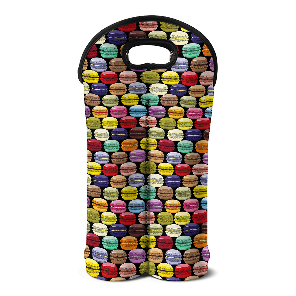 French Macarons Pattern Print Double Neoprene Wine Tote