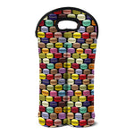 French Macarons Pattern Print Double Neoprene Wine Tote