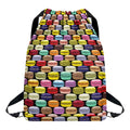 French Macarons Pattern Print Drawstring Backpack