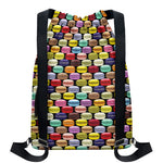 French Macarons Pattern Print Drawstring Backpack