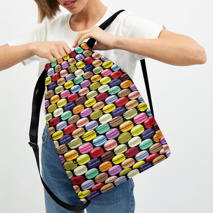 French Macarons Pattern Print Drawstring Backpack