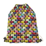 French Macarons Pattern Print Drawstring Bag