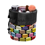 French Macarons Pattern Print Drawstring Makeup Bag