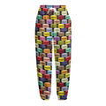 French Macarons Pattern Print Fleece Lined Knit Pants