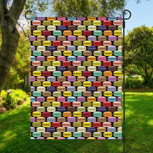 French Macarons Pattern Print Garden Flag