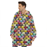 French Macarons Pattern Print Hoodie Blanket