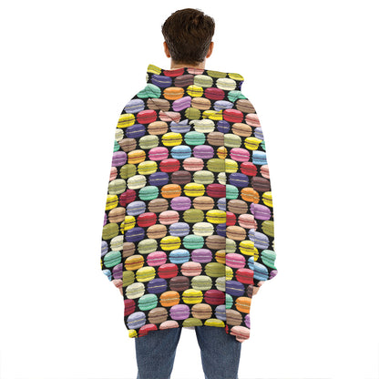 French Macarons Pattern Print Hoodie Blanket