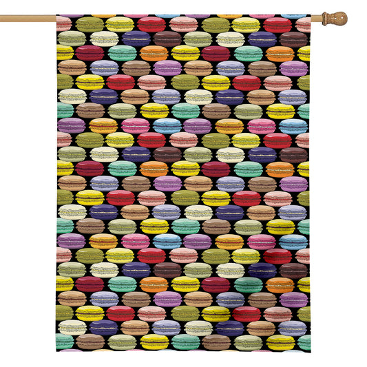 French Macarons Pattern Print House Flag