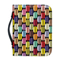 French Macarons Pattern Print Leather Bible Cover