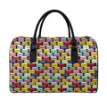 French Macarons Pattern Print Leather Duffel Bag
