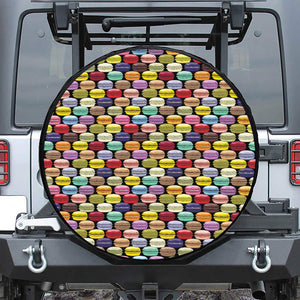 French Macarons Pattern Print Leather Spare Tire Cover