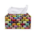 French Macarons Pattern Print Leather Tissue Box Cover