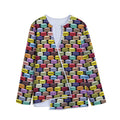French Macarons Pattern Print Long Sleeve Short Coat