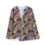 French Macarons Pattern Print Long Sleeve Short Coat