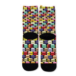 French Macarons Pattern Print Long Socks