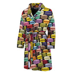French Macarons Pattern Print Men's Bathrobe