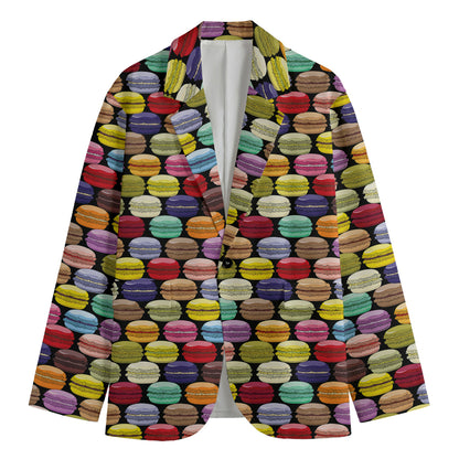 French Macarons Pattern Print Men's Blazer