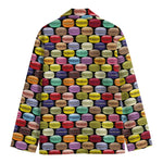 French Macarons Pattern Print Men's Blazer